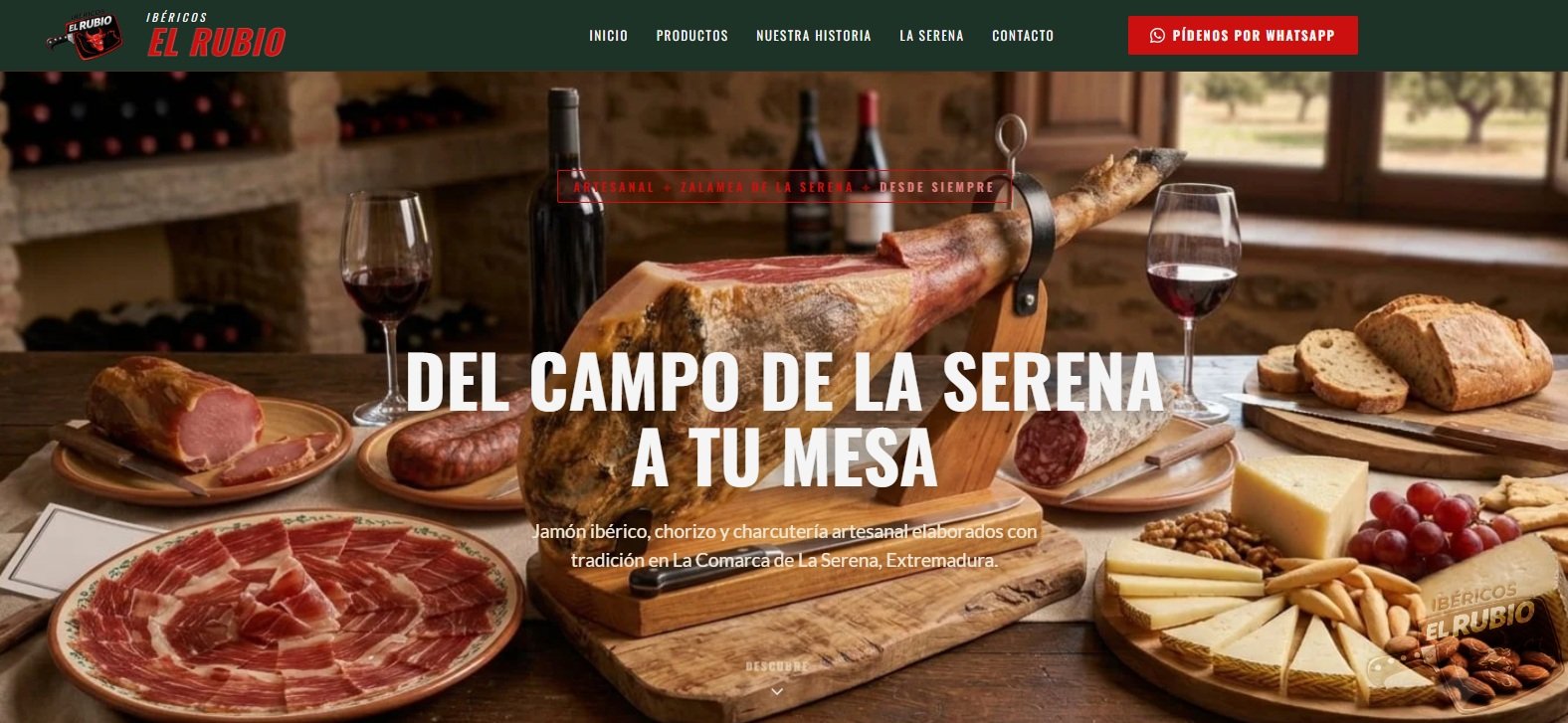Ibéricos El Rubio – vista previa de la web